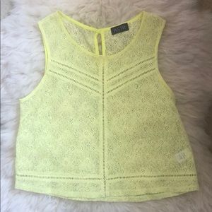 ASTR Yellow Eyelet Tank Top